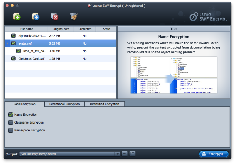 Leawo SWF Encrypt for Mac Screenshot